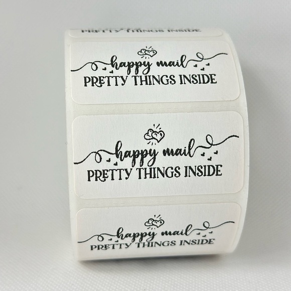 handmade Other - Happy mail sticker | pretty things inside sticker | shipping supplies 2in